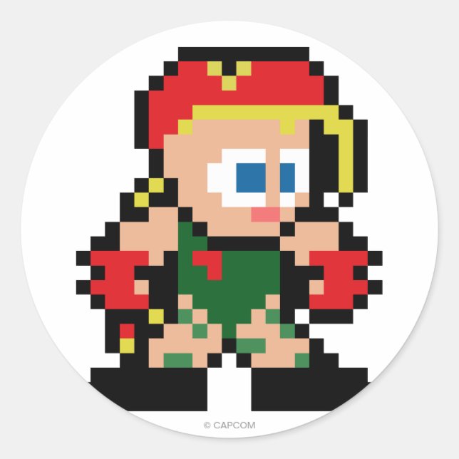 8-Bit Cammy Classic Round Sticker (Front)