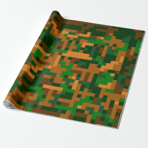 8 Bit Camouflage Wrapping Paper