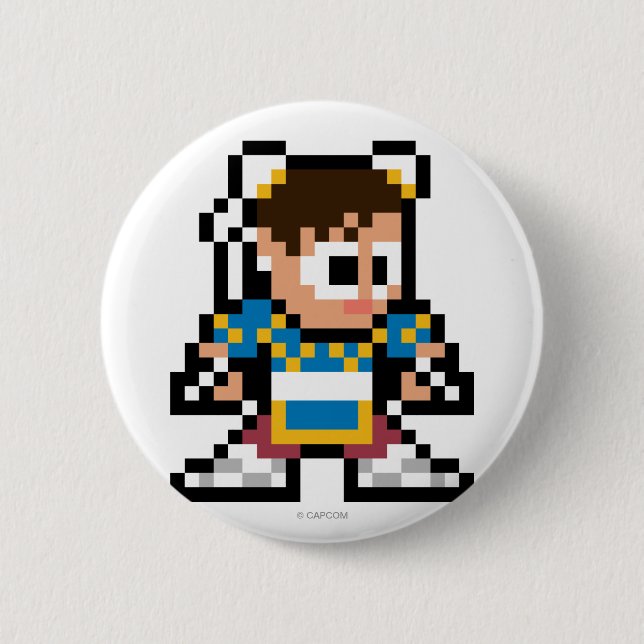 8-Bit Chun-Li 2 Inch Round Button (Front)