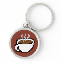 8 Bit Coffee Keychain