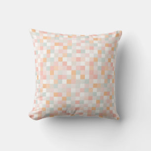 8-Bit Computer Game Pixel Rainbow Block Throw Pillow