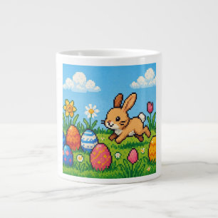 8 bit cute Easter bunny/rabbit Large Coffee Mug