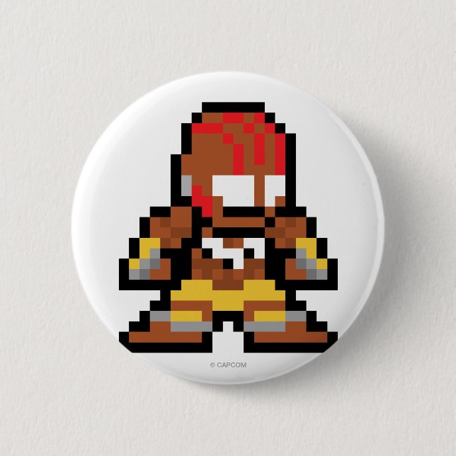 8-Bit Dhalsim 2 Inch Round Button (Front)