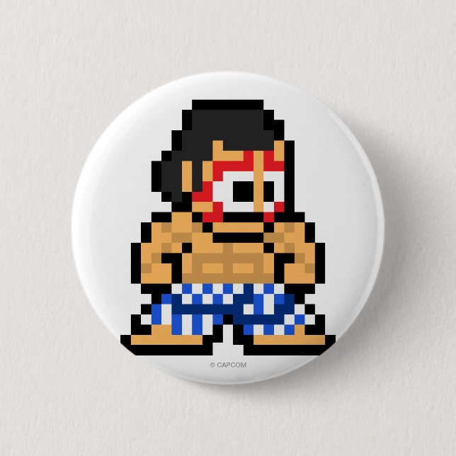 8-Bit E. Honda 2 Inch Round Button (Front)