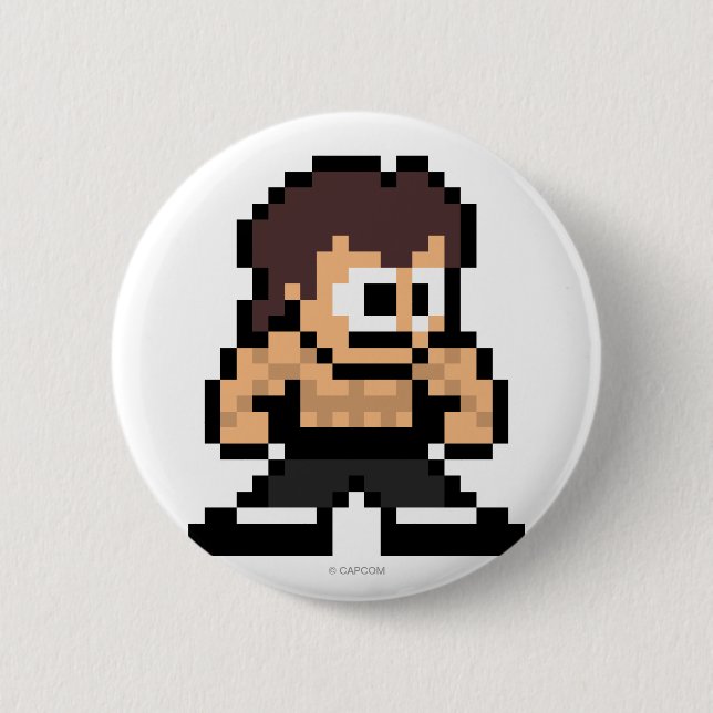 8-Bit Fei Long 2 Inch Round Button (Front)