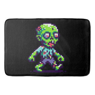 8-bit funny zombie Halloween Bath Mat