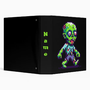 8-bit funny zombie Halloween  Binder