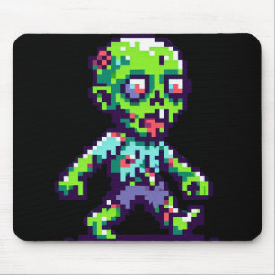 8-bit funny zombie Halloween Mouse Pad