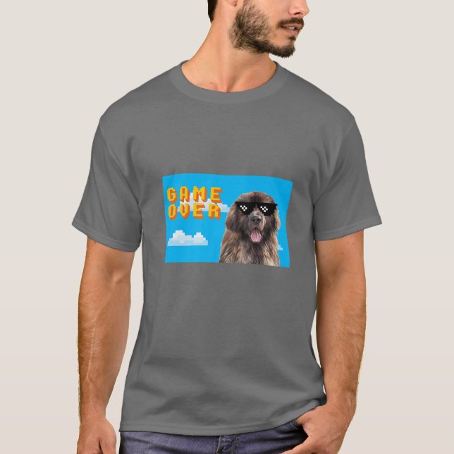8-Bit Game Over Leonberger T-Shirt (Front)