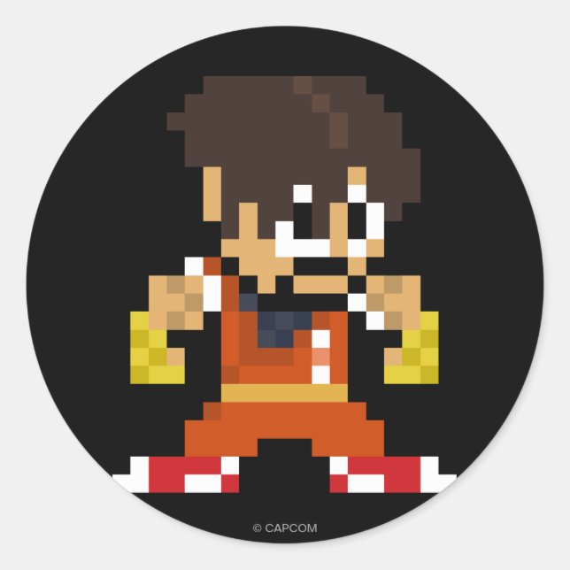 8-Bit Guy Classic Round Sticker (Front)