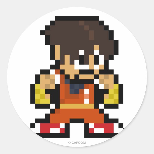 8-Bit Guy Classic Round Sticker (Front)