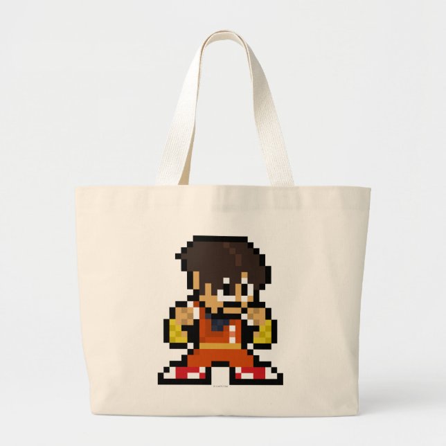 8-Bit Guy Large Tote Bag (Front)