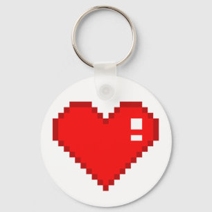 8 Bit Heart Keychain