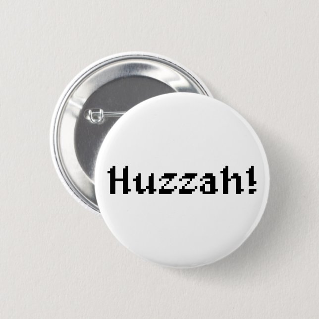 8 Bit Huzzah! 2 Inch Round Button (Front & Back)
