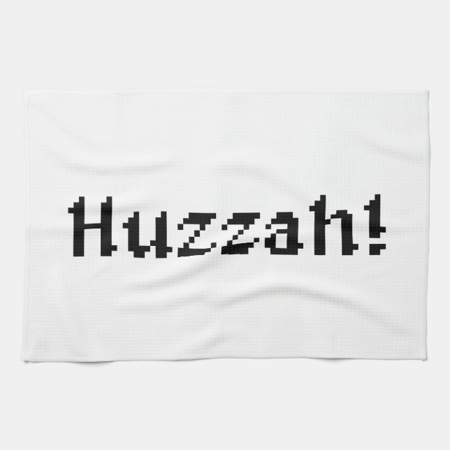 8 Bit Huzzah! Kitchen Towel (Horizontal)