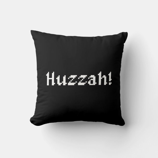 8 Bit Huzzah! Throw Pillow (Front)