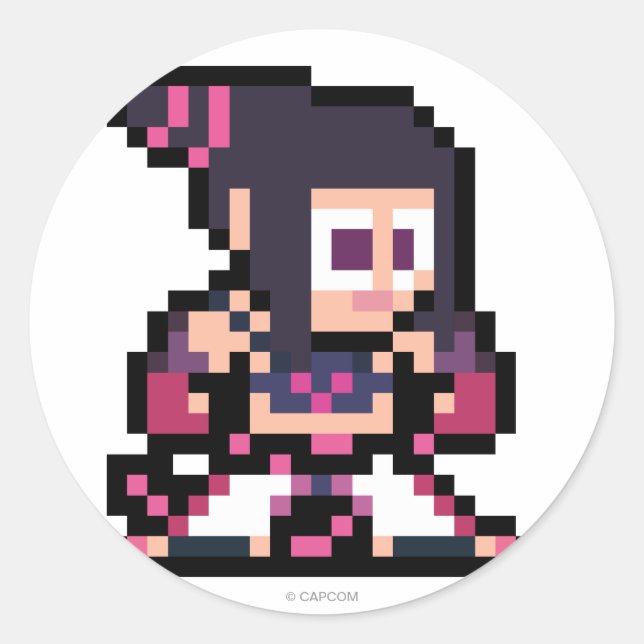 8-Bit Juri Classic Round Sticker (Front)