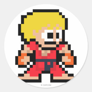 8-Bit Ken Classic Round Sticker