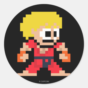 8-Bit Ken Classic Round Sticker