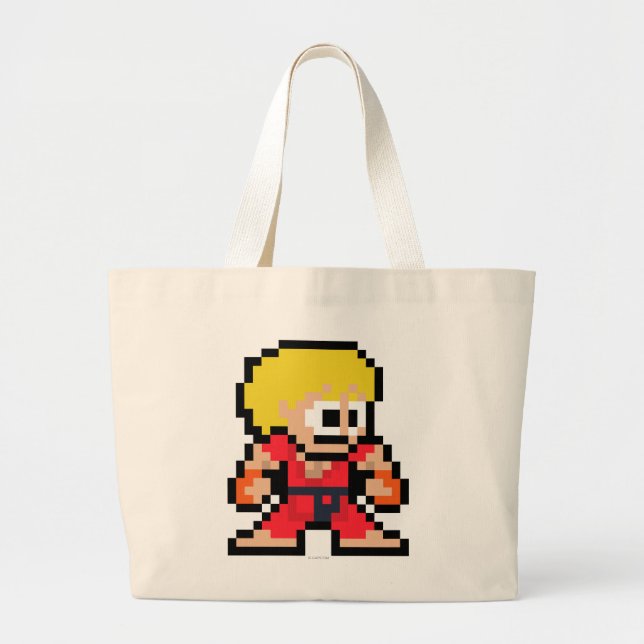 8-Bit Ken Large Tote Bag (Front)