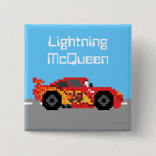 8-Bit Lightning McQueen 2 Inch Square Button
