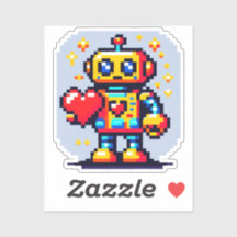 8-Bit Love Robot: Heart in Pixels