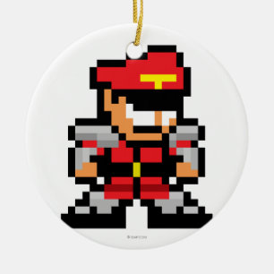 8-Bit M. Bison Ceramic Ornament