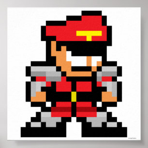 8-Bit M. Bison Poster