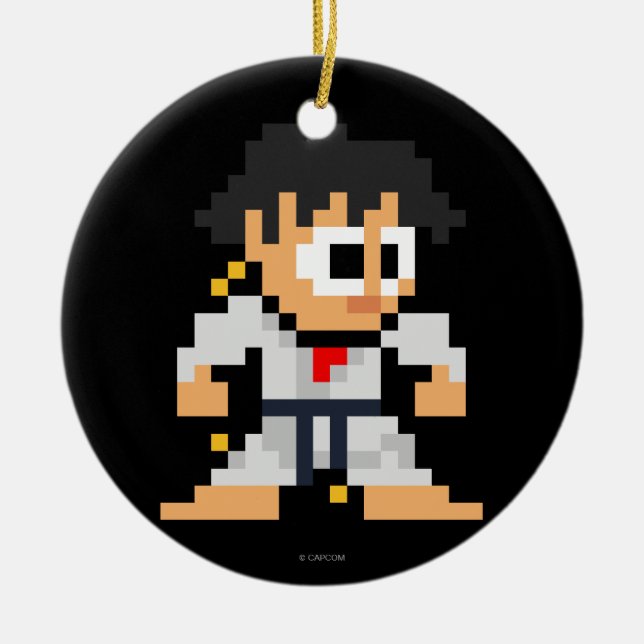 8-Bit Makoto Ceramic Ornament (Front)