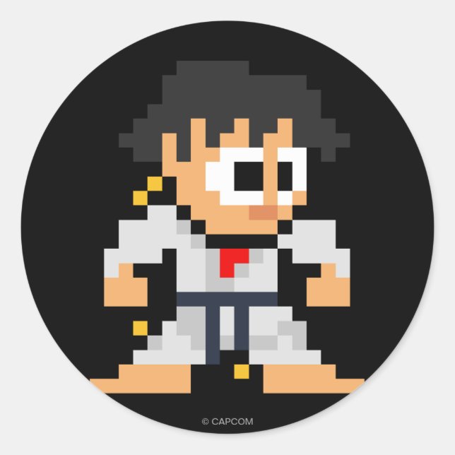 8-Bit Makoto Classic Round Sticker (Front)