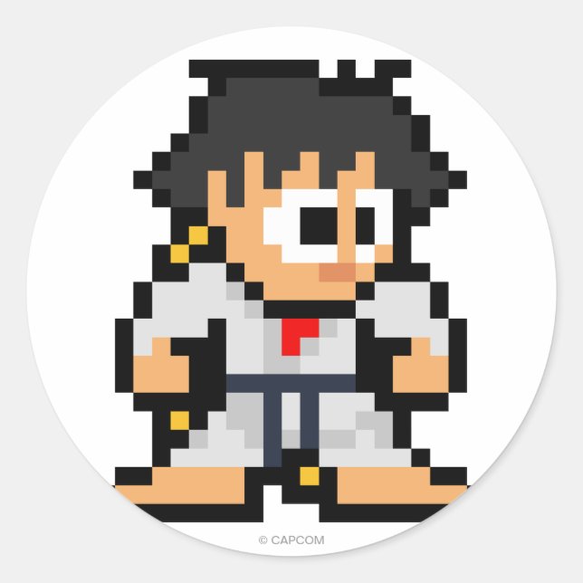 8-Bit Makoto Classic Round Sticker (Front)