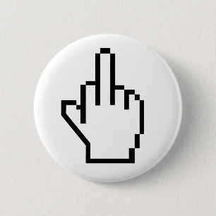 8-Bit Middle Finger 2 Inch Round Button
