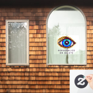 8-bit Pixel Art Eye Creepy Digital Watching You Window Cling