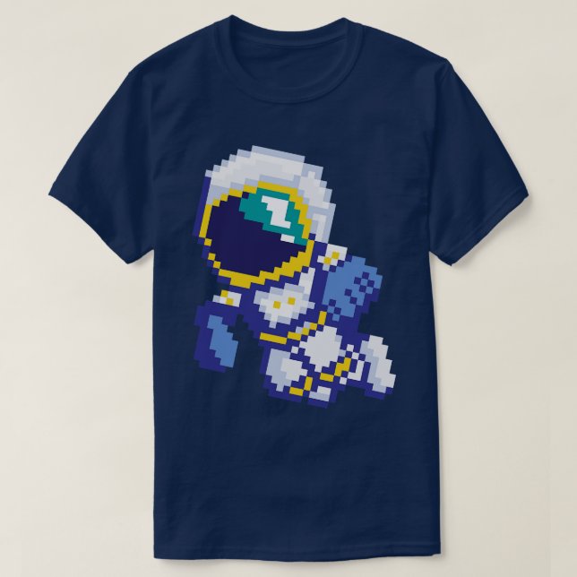 8 Bit Pixel Astronaut Space Galaxy Science Retro 8 T-Shirt (Design Front)
