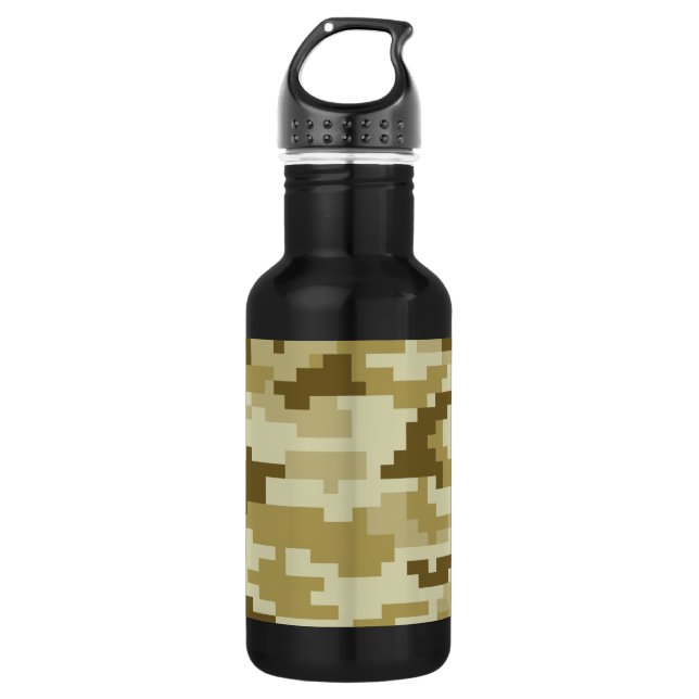 8 Bit Pixel Digital Desert Camouflage / Camo 532 Ml Water Bottle (Front)