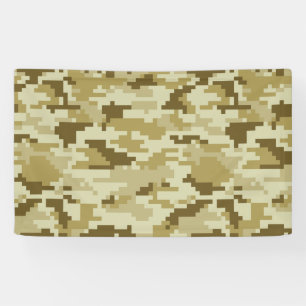 8 Bit Pixel Digital Desert Camouflage / Camo Banner
