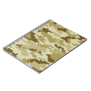 8 Bit Pixel Digital Desert Camouflage / Camo Notebook