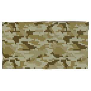 8 Bit Pixel Digital Desert Camouflage / Camo Pillowcase