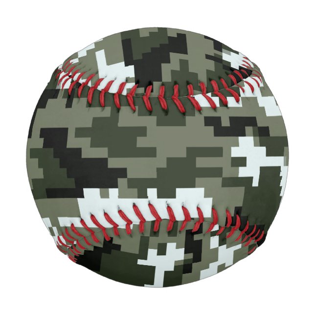 8 Bit Pixel Digital Urban Camouflage / Camo Baseball (Front)