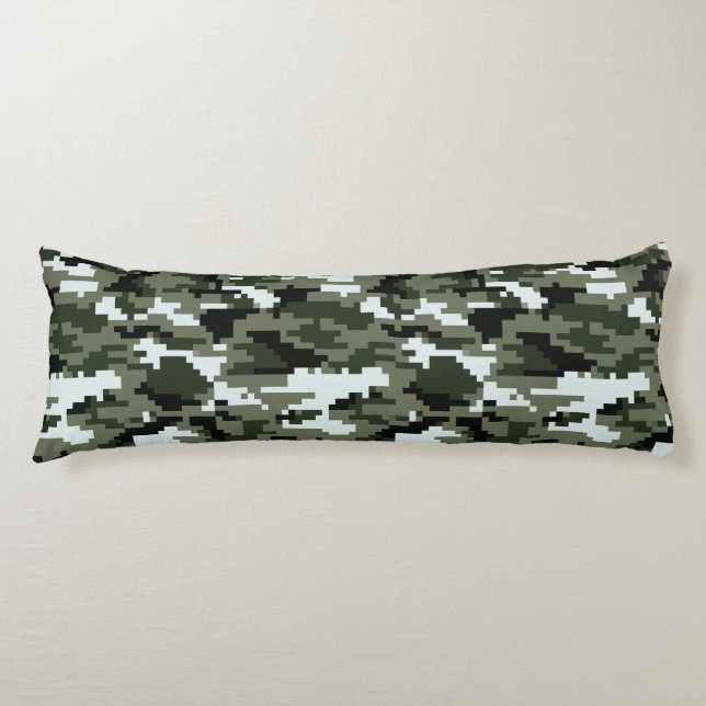 8 Bit Pixel Digital Urban Camouflage / Camo Body Pillow (Front)