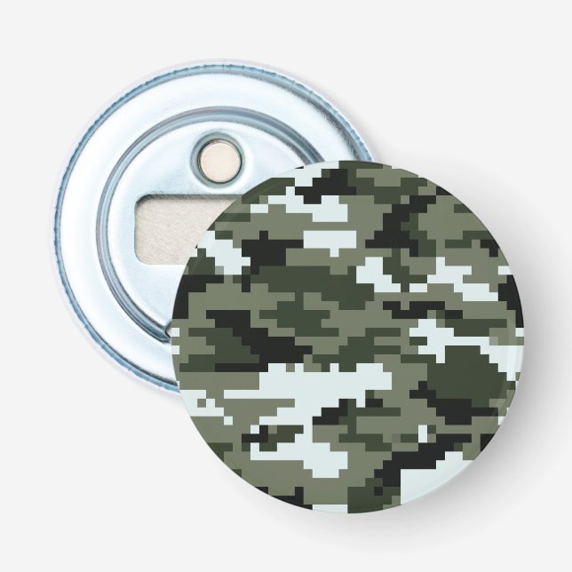 8 Bit Pixel Digital Urban Camouflage / Camo Bottle Opener (Front)