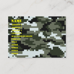 8 Bit Pixel Digital Urban Camouflage / Camo Business Card