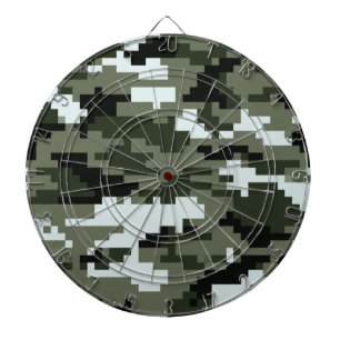 8 Bit Pixel Digital Urban Camouflage / Camo Dartboard