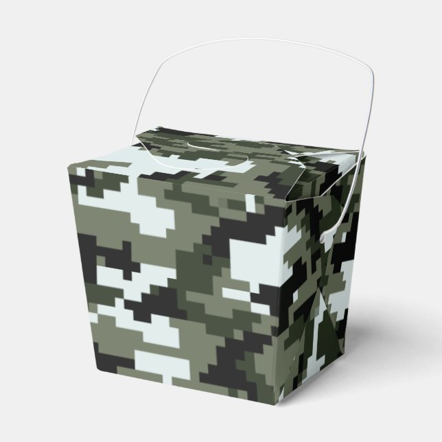 8 Bit Pixel Digital Urban Camouflage / Camo Favor Box (Front Side)