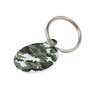 8 Bit Pixel Digital Urban Camouflage / Camo Pet Tag
