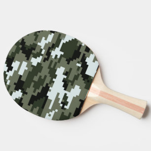 8 Bit Pixel Digital Urban Camouflage / Camo Ping Pong Paddle