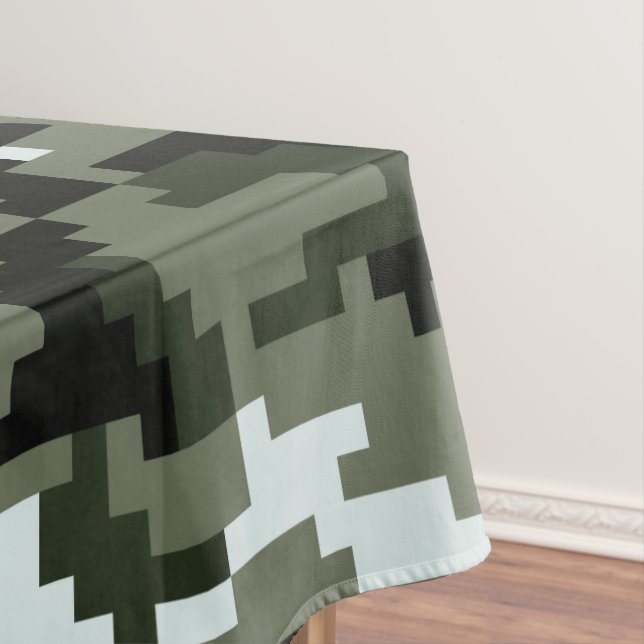 8 Bit Pixel Digital Urban Camouflage / Camo Tablecloth (In Situ)