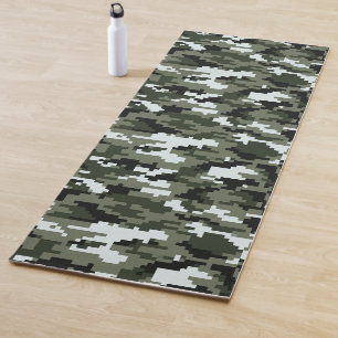 8 Bit Pixel Digital Urban Camouflage / Camo Yoga Mat