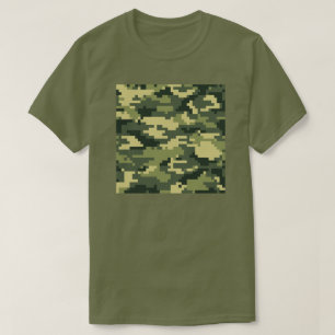 8 Bit Pixel Digital Woodland Camouflage / Camo T-Shirt