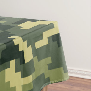 8 Bit Pixel Digital Woodland Camouflage / Camo Tablecloth